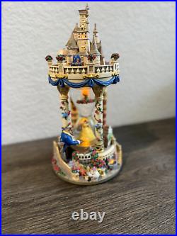 Disney Beauty and the Beast Castle Hourglass Snow Globe withlight & music rare