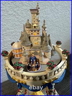 Disney Beauty and the Beast Castle Hourglass Snow Globe withlight & music rare