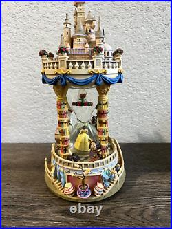 Disney Beauty and the Beast Castle Hourglass Snow Globe withlight & music rare