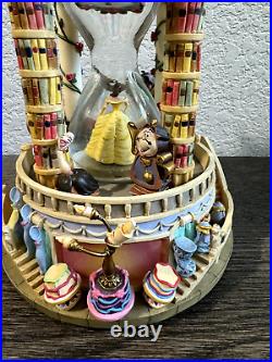 Disney Beauty and the Beast Castle Hourglass Snow Globe withlight & music rare