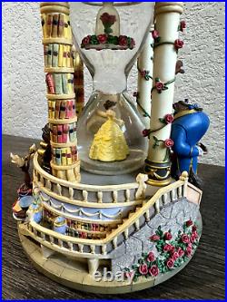 Disney Beauty and the Beast Castle Hourglass Snow Globe withlight & music rare