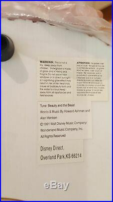 Disney Beauty and the Beast Castle Snow Globe Lights Music Blower Vintage RARE