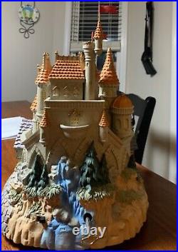Disney Beauty and the Beast Castle Village Light Up Musical Snow Globe Complete