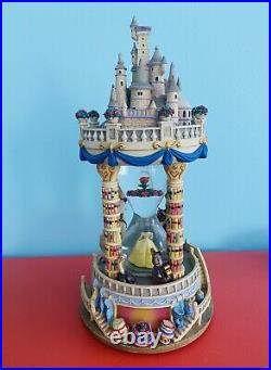 Disney Beauty and the Beast Hourglass Snow Globe With Lights & Music 1992