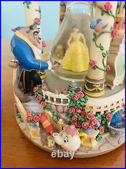 Disney Beauty and the Beast Hourglass Snow Globe With Lights & Music 1992