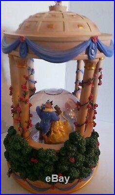 Disney Beauty and the Beast Musical Snow Globe Gazebo RARE