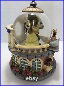 Disney Beauty and the Beast Musical Snow Globe Rose Garden 1991 Retired RARE