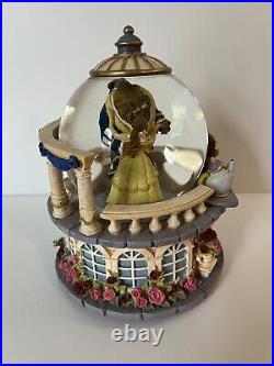 Disney Beauty and the Beast Musical Snow Globe with Rose Garden New in box