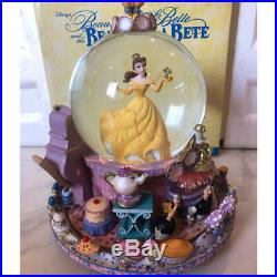 Disney Beauty and the Beast Snow Dome with Music Box Bell Snow Globe Figure Be