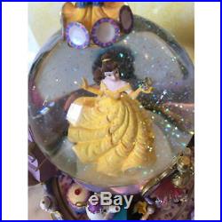 Disney Beauty and the Beast Snow Dome with Music Box Bell Snow Globe Figure Be