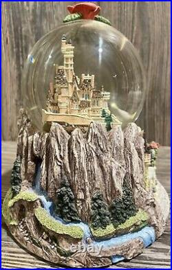 Disney Beauty and the Beast Snow Globe Dome Castle Music Box Rare