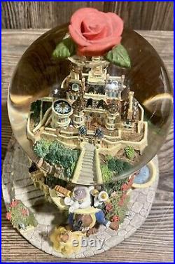 Disney Beauty and the Beast Snow Globe Dome Castle Music Box Rare
