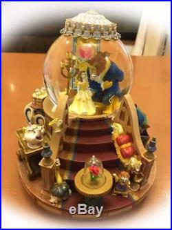 Disney Beauty and the Beast Snow Globe Music Box Bell Figure Dome Alan menken