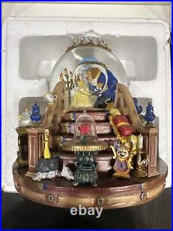 Disney Beauty and the Beast Snow Globe With Light Up Fireplace & Music And Box