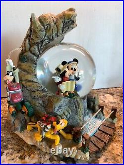 Disney California Adventure Musical Snow Globe Mickey Pluto Wolf Mountain Goofy