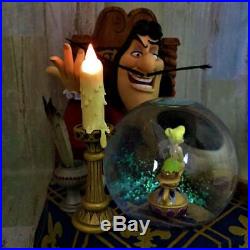 Disney Captain Hook Tinker Bell Light Snow Globe Music Box Moonlight Sonata USED
