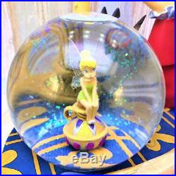 Disney Captain Hook Tinker Bell Light Snow Globe Music Box Moonlight Sonata USED