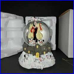 Disney Catalog 101 Dalmatians Cruella De Vil Musical Snow Globe NEW BOX