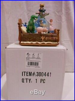 Disney Catalog Toy Story VERY RARE Musical Snow Globe Andy's Bed, Woody, Buzz