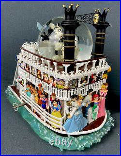 Disney Characters Liberty Belle Riverboat Fantasmic Musical Snow Globe Rare Flaw