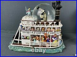 Disney Characters Liberty Belle Riverboat Fantasmic Musical Snow Globe Rare Flaw