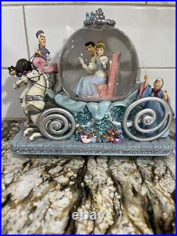 Disney Cinderella 50th Anniversary Musical Snow Globe Excellent Condition In Box