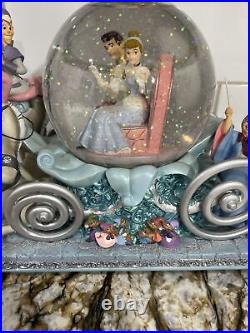 Disney Cinderella 50th Anniversary Musical Snow Globe Excellent Condition In Box