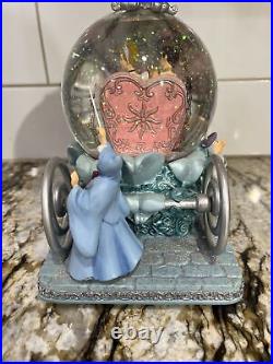 Disney Cinderella 50th Anniversary Musical Snow Globe Excellent Condition In Box