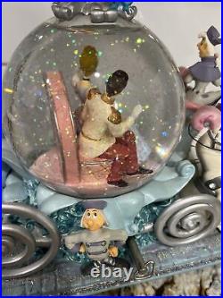 Disney Cinderella 50th Anniversary Musical Snow Globe Excellent Condition In Box