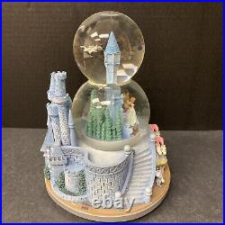 Disney Cinderella Castle Double Snow Globe A Dream Is A Wish Music Box