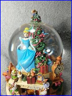 Disney Cinderella Christmas Musical Snow Globe Deck the Halls railing broken