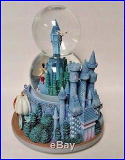 Disney Cinderella Wedding Edition Castle W Double Musical Snow Globe Rare HTF