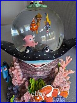 Disney Collectable Finding Nemo Over The Waves Coral Reef Snow Globe Music Box