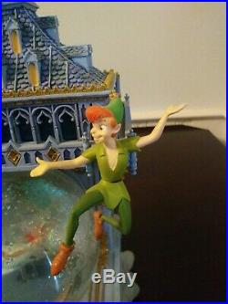Disney Collectible Peter Pan Snow Globe You Can Fly Big Ben Clock Tower Music
