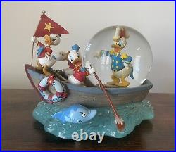 Disney Donald Duck Huey, Dewey & Louie Musical Snow Globe The Sea Scout