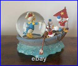 Disney Donald Duck Huey, Dewey & Louie Musical Snow Globe The Sea Scout