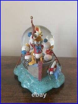 Disney Donald Duck Huey, Dewey & Louie Musical Snow Globe The Sea Scout