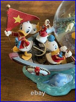 Disney Donald Duck Huey, Dewey & Louie Musical Snow Globe The Sea Scout