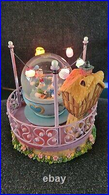 Disney Donald Duck Song Mad Tea Cups Ride Snow Globe Music Box Lighted With Box