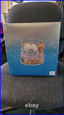 Disney Donald Duck Song Mad Tea Cups Ride Snow Globe Music Box Lighted With Box