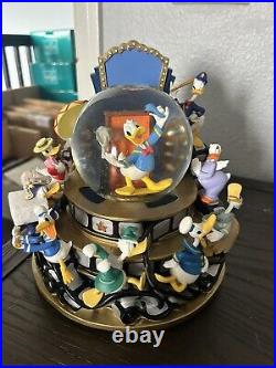 Disney Donald Duck Through the Years Snow Globe WDW Musical Rare