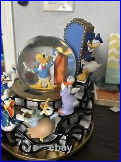 Disney Donald Duck Through the Years Snow Globe WDW Musical Rare