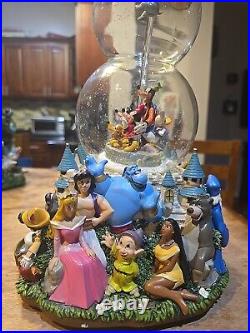 Disney Double Snow Globe A Dream Is A Wish Your Heart Makes Music Animated RARE