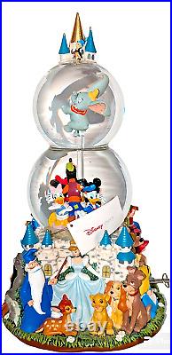 Disney Double Snow Globe A Dream Is A Wish Your Heart Makes Music Animated RARE