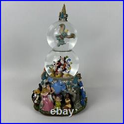 Disney Double Snow Globe A Dream Is A Wish Your Heart Makes Music Animated RARE