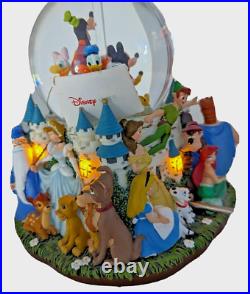 Disney Double Snow Globe A Dream Is A Wish Your Heart Makes Music Animated RARE