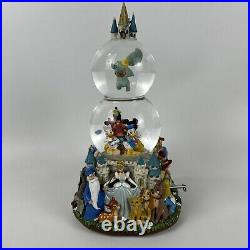 Disney Double Snow Globe A Dream Is A Wish Your Heart Makes Music Animated RARE