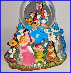 Disney Double Snow Globe A Dream Is A Wish Your Heart Makes Music Animated RARE