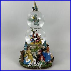 Disney Double Snow Globe A Dream Is A Wish Your Heart Makes Music Animated RARE