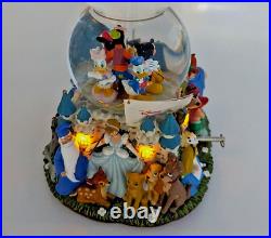 Disney Double Snow Globe A Dream Is A Wish Your Heart Makes Music Animated RARE